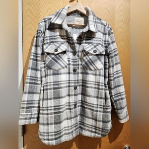 NWT Grey Plaid Shacket